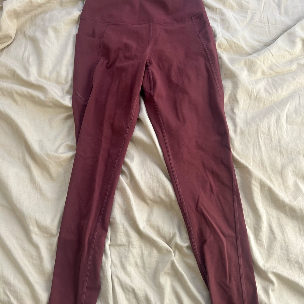 Burgundy High-Waisted Leggings